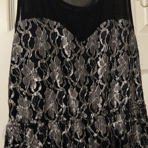 Metallic Black Holiday Dress - Picture 2 of 5